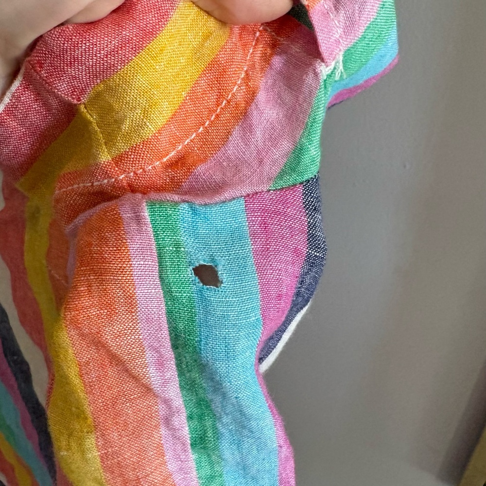J. Crew Colorful linen Striped Button Down Shirt - Picture 4 of 5